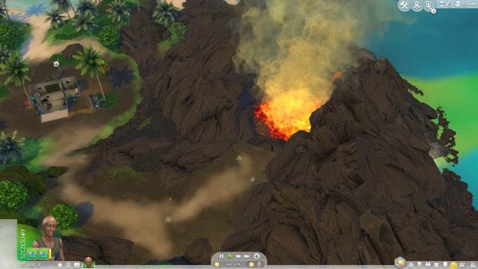 Życie obok wulkanu może być niebezpieczne. - Sims 4 Wyspiarskie życie: Nowe meble, ubrania, aspiracje, delfiny - nowości - Sims 4 - poradnik do gry
