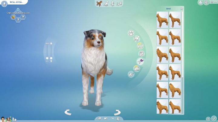 Kolejne menu pozwala zmieniać długość, gęstość oraz rodzaj sierści - Sims 4 Psy i koty: Tworzenie zwierząt - Sims 4 - poradnik do gry