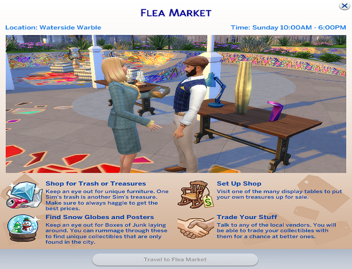Dzień występowania: Piątki, 5:00 p - Sims 4 Miejskie życie: Festiwale - Sims 4 - poradnik do gry