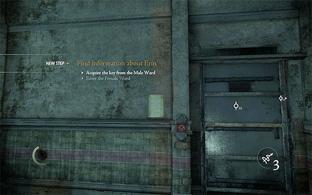 Drzwi prowadzące w stronę oddziału dla kobiet znajdują się w północno-wschodniej części na pierwszym piętrze lobby [Moira Asylum - Womens Ward] - Dotarcie do oddziału dla kobiet | Rozdział 5 (Opuszczeni - The Forsaken) - Thief - poradnik do gry