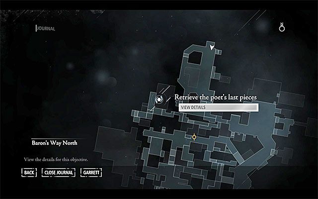 Cel podróży pokazany został na powyższym obrazku - jest on zlokalizowany w zachodniej części Południowej Dzielnicy (South Quarter), a konkretnie w lokacji [South Quarter / Riverside - Riverside Rooftops] - Znikający poeta | Poboczne zlecenia (Jobs) - Basso | Solucja Thief - Thief - poradnik do gry