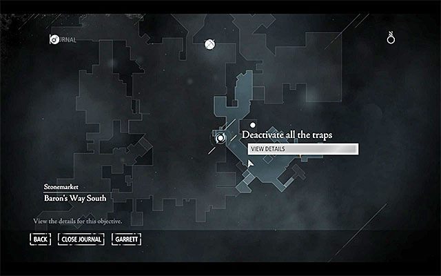 Cel podróży pokazany został na powyższym obrazku - jest on zlokalizowany w dzielnicy [Stonemarket - Barons Way South], do której możesz dotrzeć między innymi przechodząc przez południową część centrum miasta - Uważaj gdzie stąpasz | Poboczne zlecenia (Jobs) - Basso | Solucja Thief - Thief - poradnik do gry