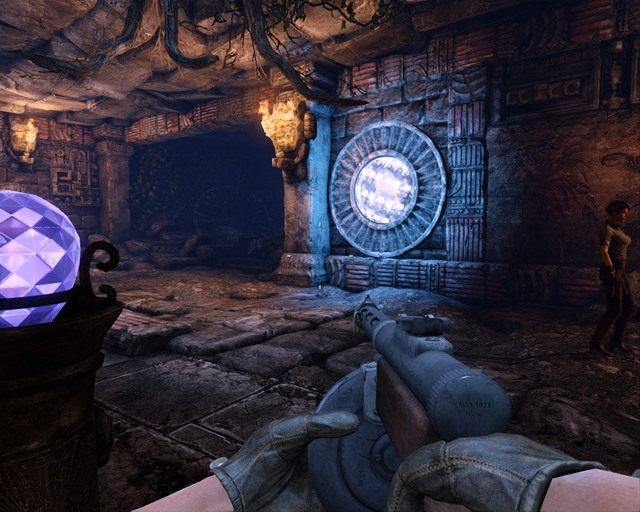 Musisz naświetlić kryształ na środku z każdej strony - Mayan City | Opis przejścia Deadfall Adventures - Deadfall Adventures - poradnik do gry