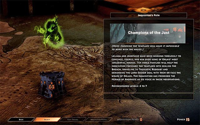 UWAGA - Podjęcie kolejnych kroków w ramach tego questu będzie równoznaczne z pozyskaniem wsparcia templariuszy - Dragon Age Inquisition: Bohaterowie słusznej sprawy (Champions of the Just) - Dragon Age: Inkwizycja - poradnik do gry