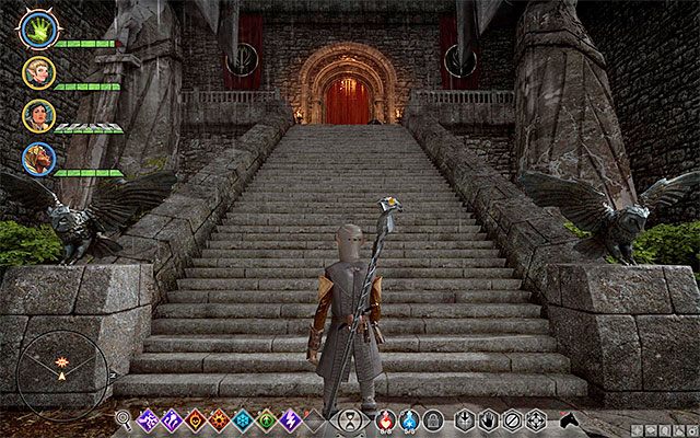 Wyjdź po schodach na górę żeby spotkać się z Luciusem - Dragon Age Inquisition: Bohaterowie słusznej sprawy (Champions of the Just) - Dragon Age: Inkwizycja - poradnik do gry