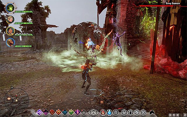 Udane ataki obszarowe bossa mogą sparaliżować na kilka chwil drużynę - unikaj takich sytuacji - Dragon Age Inquisition: Bohaterowie słusznej sprawy (Champions of the Just) - Dragon Age: Inkwizycja - poradnik do gry