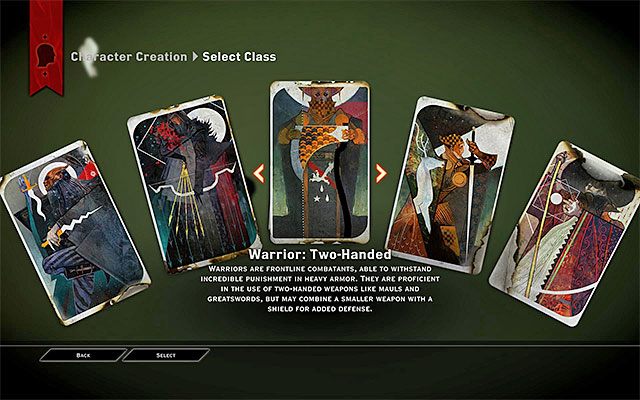 Okno wyboru klasy - Dragon Age Inquisition: Klasy - Dragon Age: Inkwizycja - poradnik do gry