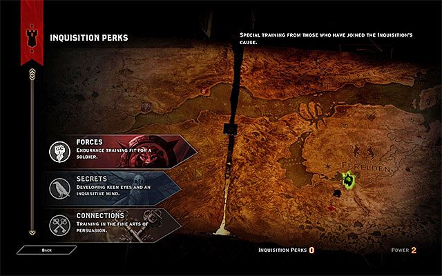 Okno z wyborem rodzajów profitów - Dragon Age Inquisition: Profity (perki) Inkwizycji - Dragon Age: Inkwizycja - poradnik do gry