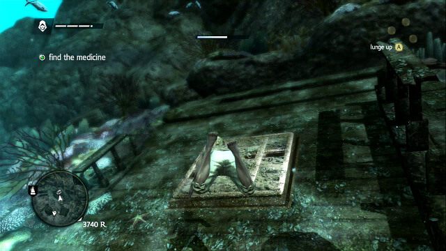 Lekarstwo znajduje się w zamkniętej części z klapą ze zdjęcia - 01 - Diving For Medicines | Sekwencja 6 | Solucja Assassins Creed IV Black Flag - Assassins Creed IV: Black Flag - poradnik do gry