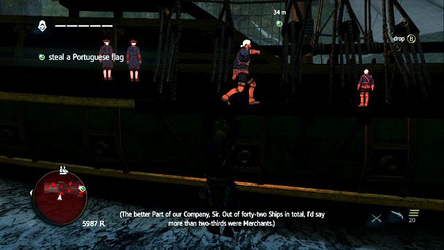 ZADANIE OPCJONALNE - uniknij nawiązania walki - 01 - Black Barts Gambit | Sekwencja 10 | Solucja Assassins Creed IV Black Flag - Assassins Creed IV: Black Flag - poradnik do gry
