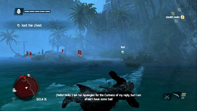 Dostań się na brzeg od prawej - 01 - Black Barts Gambit | Sekwencja 10 | Solucja Assassins Creed IV Black Flag - Assassins Creed IV: Black Flag - poradnik do gry