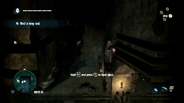 W miejscu widocznym na screenie będziesz musiał przeskoczyć na lewą stronę - 03 - The Observatory | Sekwencja 10 | Solucja Assassins Creed IV Black Flag - Assassins Creed IV: Black Flag - poradnik do gry