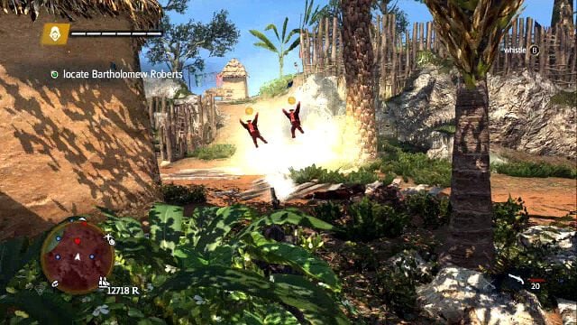 Kolejne beczki znajdziesz zaraz po wejściu do obozu - 02 - Royal Misfortune | Sekwencja 12 | Solucja Assassins Creed IV Black Flag - Assassins Creed IV: Black Flag - poradnik do gry