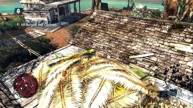 Będąc w sianie włącz orli wzrok, z głębi ekranu powinni nadejść Burgess i Cockram - 02 - Trust Is Earned | Sekwencja 9 | Solucja Assassins Creed IV Black Flag - Assassins Creed IV: Black Flag - poradnik do gry