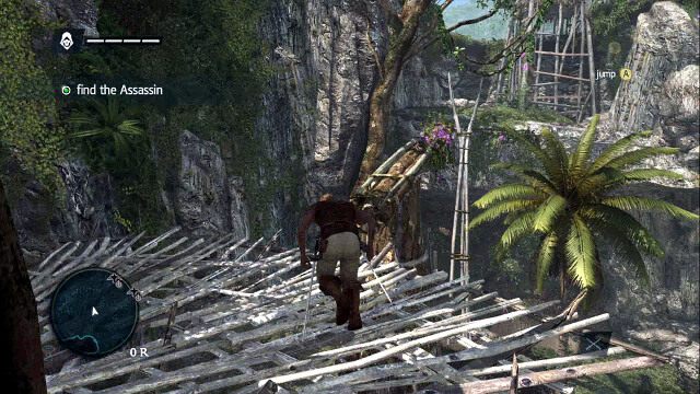 Dotrzesz do prymitywnych zabudowań w postaci szałasów - 01 - Edward Kenway | Sekwencja 1 | Solucja Assassins Creed IV Black Flag - Assassins Creed IV: Black Flag - poradnik do gry