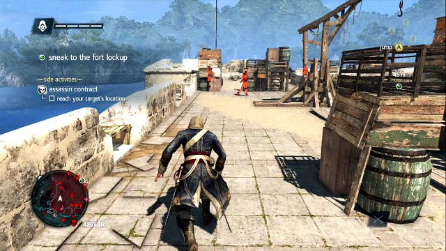 Drugi strażnik wędruje między lewą, a prawą stroną murku - 02 - ...And My Sugar? | Sekwencja 2 | Solucja Assassins Creed IV Black Flag - Assassins Creed IV: Black Flag - poradnik do gry