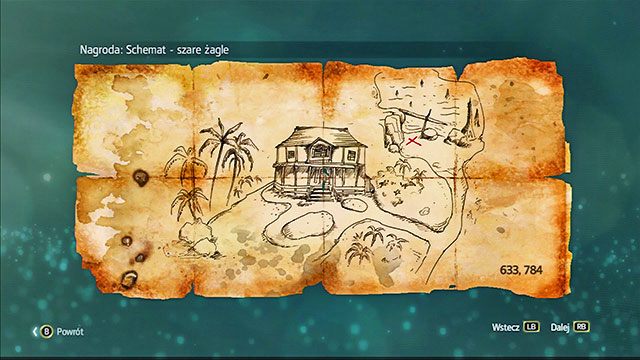 Mapa znajduje się w północno zachodniej części lokacji, prosto na zachód od miejsca cumowania Kawki - Wielka Inagua | Mapy skarbów | Assassins Creed IV Black Flag - Assassins Creed IV: Black Flag - poradnik do gry