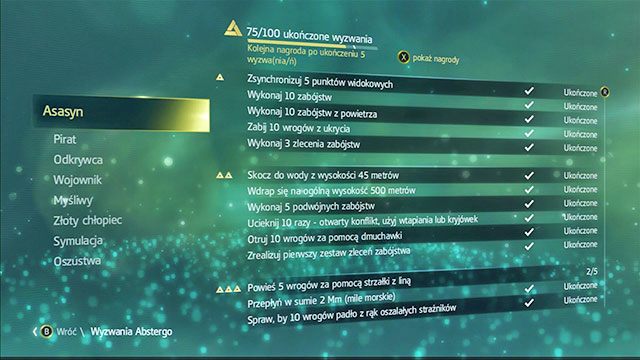 W grze znajduje się 100 wyzwań Abstergo, podzielonych na kilka kategorii różnego rodzaju zadań - Wyzwania Abstergo - oszustwa | Assassins Creed IV Black Flag - Assassins Creed IV: Black Flag - poradnik do gry
