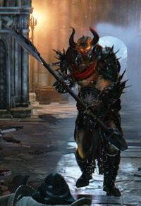 Ten przeciwnik wyposażony jest w potężny dwuręczny topór, który zadaje naprawdę duże obrażenia - Przeciwnicy w Lords of the Fallen | Podstawy rozgrywki - Lords of the Fallen - poradnik do gry