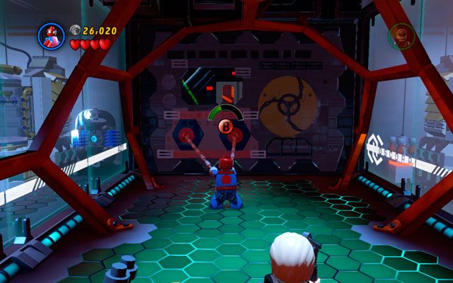 Wskocz do korytarza naprzeciwko i posuwaj się do przodu - Exploratory Laboratory | Opis przejścia LEGO Marvel Super Heroes - LEGO Marvel Super Heroes - poradnik do gry