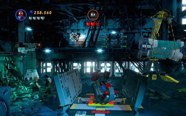 Walcz z wrogami, dopóki w ścianie naprzeciwko nie otworzy się panel z komputerem - Exploratory Laboratory | Opis przejścia LEGO Marvel Super Heroes - LEGO Marvel Super Heroes - poradnik do gry