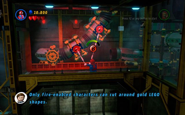 Podejdź do złotej ściany i wytnij w niej przejście, korzystając z laserowego działa Iron Mana - That Sinking Feeling | Opis przejścia LEGO Marvel Super Heroes - LEGO Marvel Super Heroes - poradnik do gry