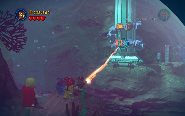 Nieco dalej drogę zablokuje Ci ściana ze srebrnym włazem - That Sinking Feeling | Opis przejścia LEGO Marvel Super Heroes - LEGO Marvel Super Heroes - poradnik do gry
