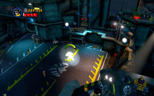 Wejdź Wolverinem na wieżę i przeskakuj między dwiema biało-niebieskimi ścianami dopóki nie dotrzesz na sam dach - Abomination | Bossowie w LEGO Marvel Super Heroes - LEGO Marvel Super Heroes - poradnik do gry