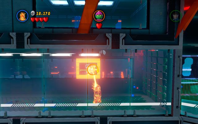 Drugą tablicę powieszono w korytarzu po prawej, na ścianie - Exploratory Laboratory | Zestawy MiniKit w LEGO Marvel Super Heroes - LEGO Marvel Super Heroes - poradnik do gry