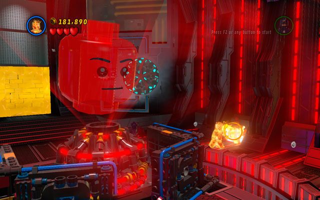 Ostatni postument ustawiono w sali z wielką, czerwoną głową Jarvisa - Rebooted, Resuited | Zestawy MiniKit w LEGO Marvel Super Heroes - LEGO Marvel Super Heroes - poradnik do gry