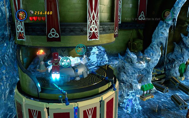 Po drugim starciu z Lokim wznieś się w powietrze i skręć w lewo - Bifrosty Reception | Zestawy MiniKit w LEGO Marvel Super Heroes - LEGO Marvel Super Heroes - poradnik do gry