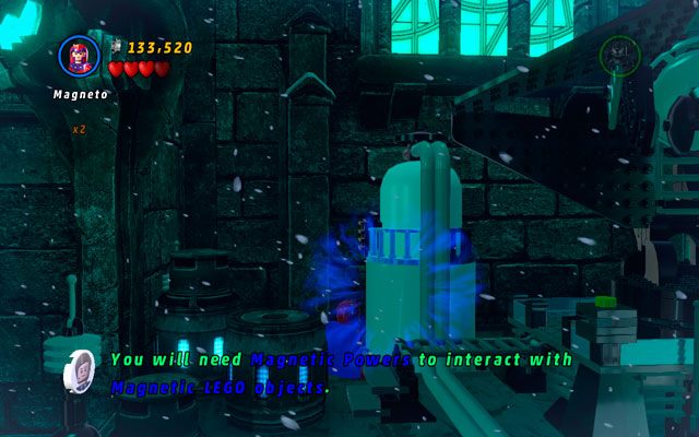 Przy maszynie, która strzela błyskawicami znajduje się metalowy element, który aż prosi się o to, żeby Magneto go przesunął - Doctor in the House | Zestawy MiniKit w LEGO Marvel Super Heroes - LEGO Marvel Super Heroes - poradnik do gry