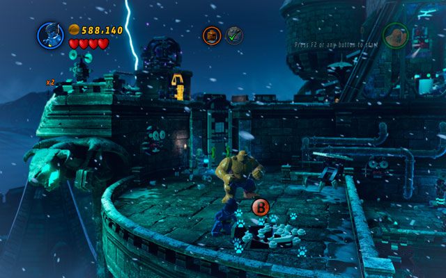 Wybierz Bestię albo Wolverina i przejdź do lewej części zamku, odnajdując tam nieco piasku - Doctor in the House | Zestawy MiniKit w LEGO Marvel Super Heroes - LEGO Marvel Super Heroes - poradnik do gry