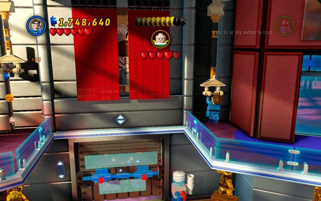 Gdy już tam będziesz, podejdź do dźwigni na ścianie i zawiśnij na niej - Nuff Said | Bonusowe misje Deadpoola | LEGO Marvel Super Heroes - LEGO Marvel Super Heroes - poradnik do gry
