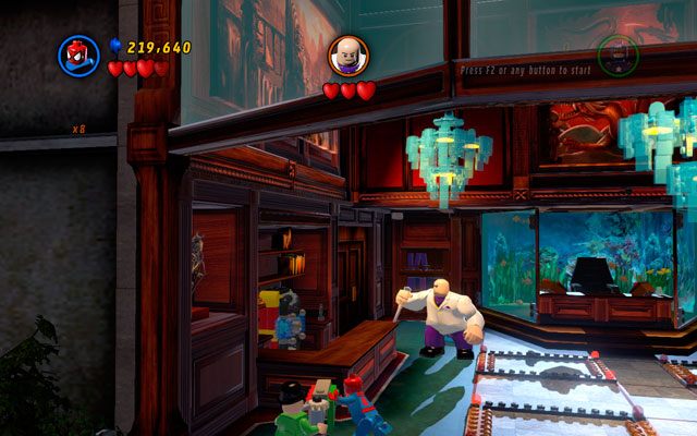 W pierwszej fazie podejdź do kolorowych klocków po lewej i zbuduj z nich obrotowe przęsło - Feeling Fisky | Bonusowe misje Deadpoola | LEGO Marvel Super Heroes - LEGO Marvel Super Heroes - poradnik do gry