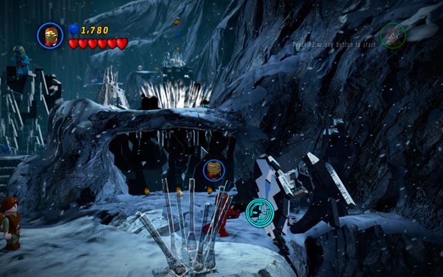 Szton z postacią klasycznego Thora znajdziesz po prawej stronie planszy - Bro-tunheim | Znajdźki na bonusowych poziomach | LEGO Marvel Super Heroes - LEGO Marvel Super Heroes - poradnik do gry