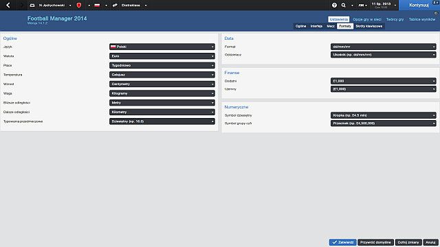 Pełne ustawienia formatów. - O poradniku | Podstawy rozgrywki Football Manager 2014 - Football Manager 2014 - poradnik do gry