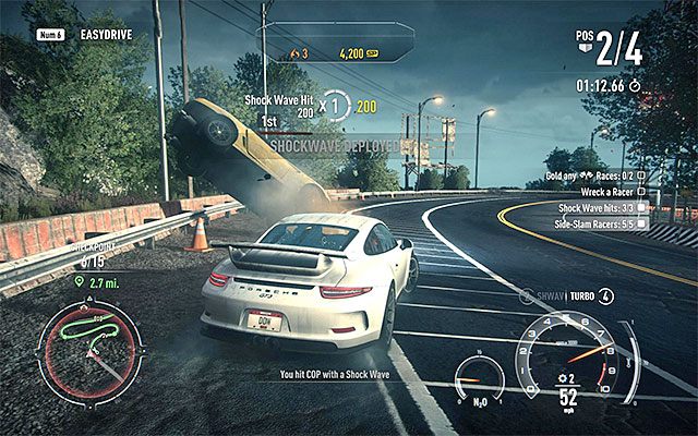 Fala uderzeniowa cechuje się stosunkowo niską siłą rażenia - Technologie pościgowe (Pursuit Tech) | Kariera pirata drogowego (Racer) - Need for Speed Rivals - poradnik do gry
