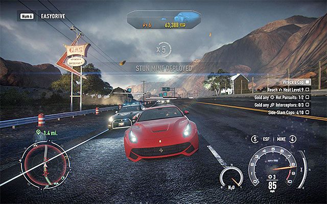 Pamiętaj o rozstawianiu min w węższych miejscach, zwiększając szansę ich detonacji - Technologie pościgowe (Pursuit Tech) | Kariera pirata drogowego (Racer) - Need for Speed Rivals - poradnik do gry