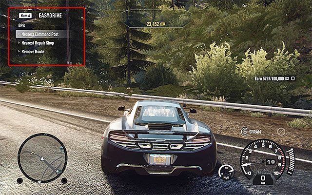 Funkcja EasyDrive pozwala na zaprogramowanie trasy do jednego z ważnych punktów bez konieczności otwierania mapy świata - Nawigacja po świecie gry | Podstawowe informacje o Need for Speed Rivals - Need for Speed Rivals - poradnik do gry