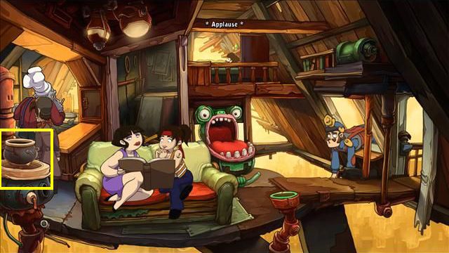 Jako czerwony Rufus udaj się przed dom państwa Bozo - Ułóż dzieci do snu | Na ratunek Goal i Deponii | Goodbye Deponia - Goodbye Deponia - poradnik do gry