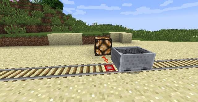 Tory z czujnikiem - Minecraft: Tory - układy redstoneowe - Minecraft - poradnik do gry