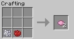 Różowy barwnik - czerwony plus mączka kostna - Minecraft: Elementy dekoracyjne - schemat, crafting - Minecraft - poradnik do gry