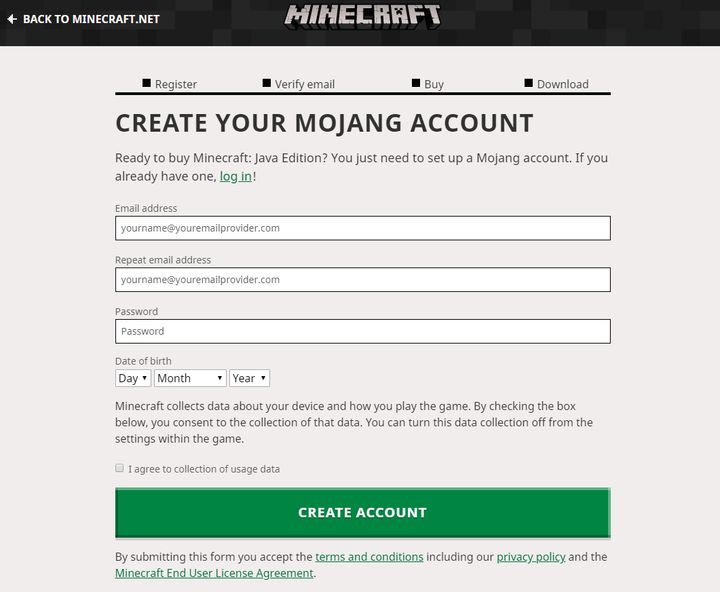 Po wprowadzeniu danych potwierdź swój email przepisując kod weryfikacyjny, który otrzymasz na skrzynkę - Minecraft: Jak kupić? Skąd wziąć? - Minecraft - poradnik do gry