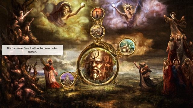 Dzieło jest pełne symboli religijnych. - George - Hobbs Yard, Hobbs Studio, Hobbs Loft Apartment | Londyn - kolejna wizyta - Broken Sword: The Serpents Curse - poradnik do gry