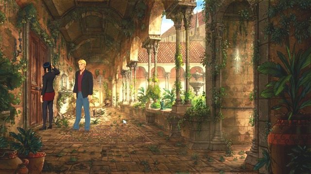 Drzwi na lewo są zamknięte. - George - Great Hall; Castell Cortyard; Castell Cloisters | Castell dels Sants - Broken Sword: The Serpents Curse - poradnik do gry