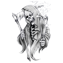 Tatuaż Żniwiarz z dymiącą spluwą - GTA Online: Nagrody - opis, porady - GTA Online - poradnik do gry