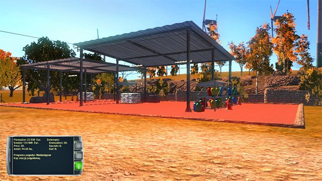 Na terenie farmy jest wiata gar rażona, pod którą początkowo znajdują się wszystkie sprzęty. - Budynki na farmie | Elementy gry Symulator Farmy 2014 - Symulator Farmy 2014 - poradnik do gry