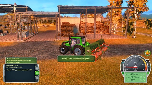 Siewnik napełniasz zbożem w magazynie na terenie farmy. - Rodzaje roślin uprawnych | Elementy gry Symulator Farmy 2014 - Symulator Farmy 2014 - poradnik do gry