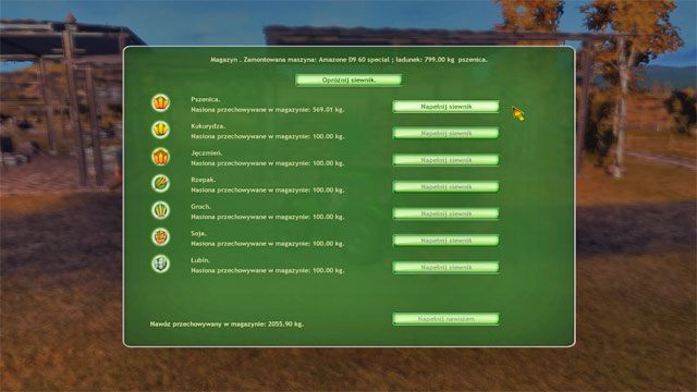 Menu magazynu. - Zasiew | Prace rolne Symulator Farmy 2014 - Symulator Farmy 2014 - poradnik do gry